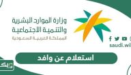 طريقة الاستعلام عن وافد برقم الإقامة والجواز والحدود 1447