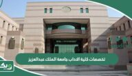 تخصصات كلية الاداب جامعة الملك عبدالعزيز 1447