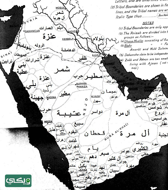 خريطة القبائل السعودية