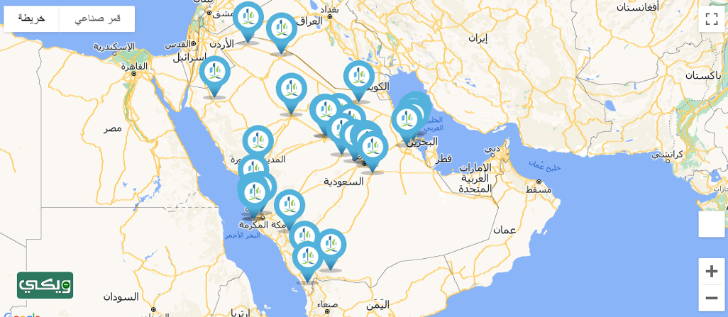 خريطة المدن الصناعية في المملكة العربية السعودية