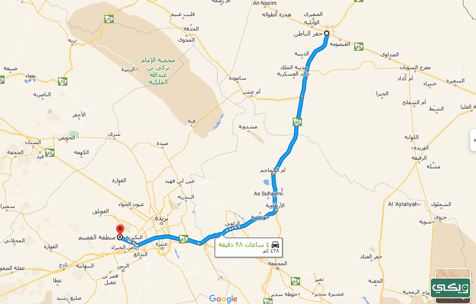خريطة المملكة العربية السعودية والمسافة بين المدن