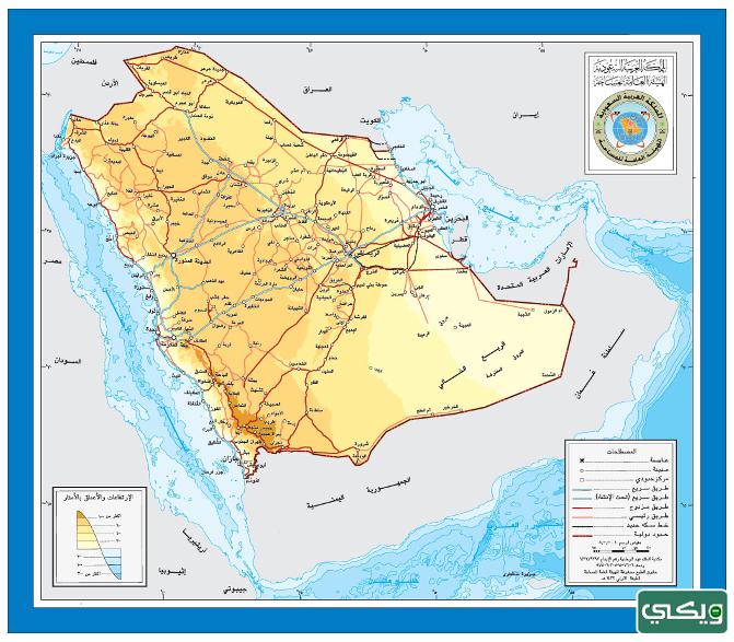 خريطة المملكة العربية السعودية والمسافة بين المدن