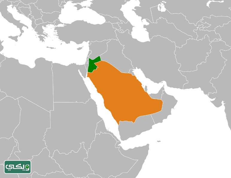 خريطة حدود السعودية مع الأردن