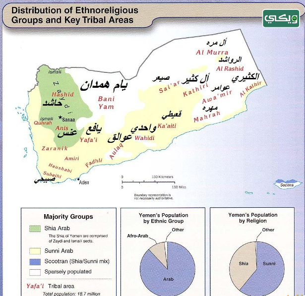 خريطة قبائل جنوب السعودية