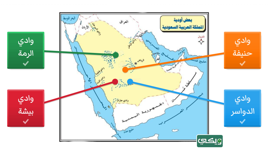 خريطة وديان المملكة العربية السعودية