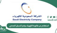 استعلام عن فاتورة الكهرباء برقم السجل المدني 1447