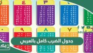 جدول الضرب كامل بالعربي مع الحل وبدونه مع أفضل طريقة لحفظه