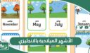 الأشهر الميلادية بالانجليزي ، ترتيب الاشهر الميلادية باللغة الإنجليزية