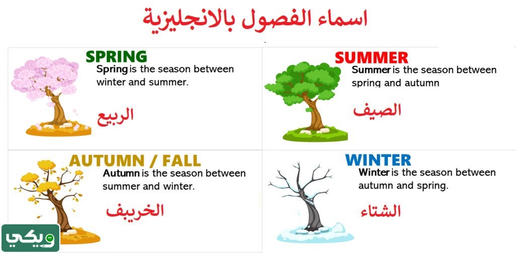 فصول السنة بالانجليزي