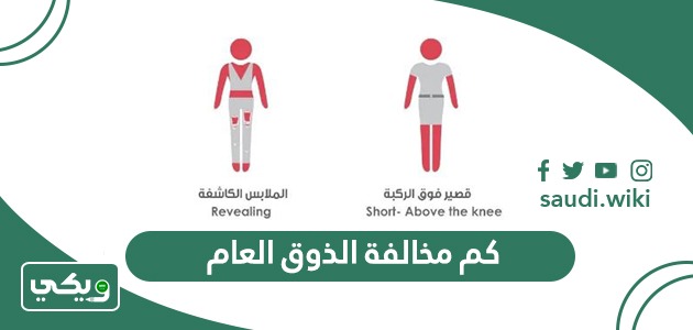 كم مخالفة الذوق العام في السعودية 2026