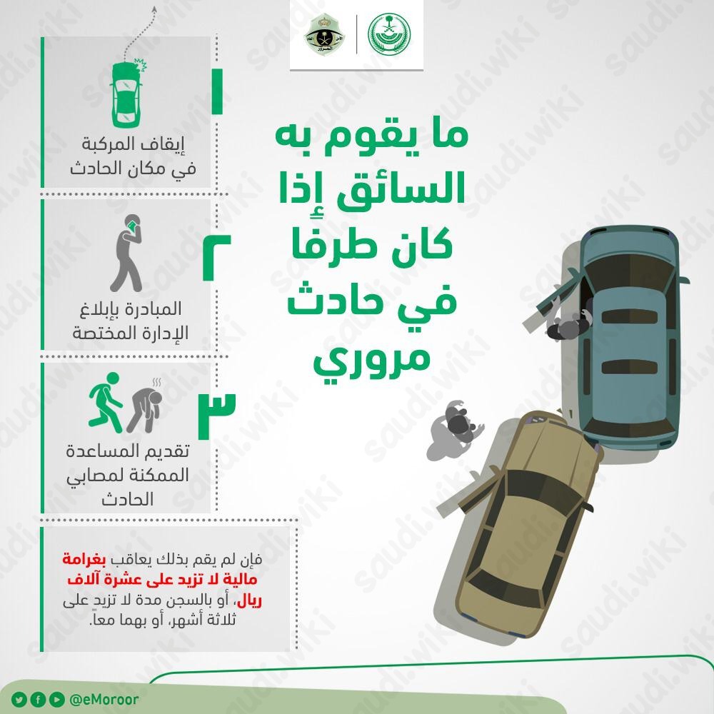 كم مخالفة الهروب من الحادث