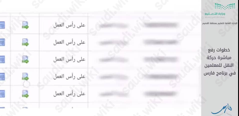 رفع المباشرة في نظام فارس بعد النقل
