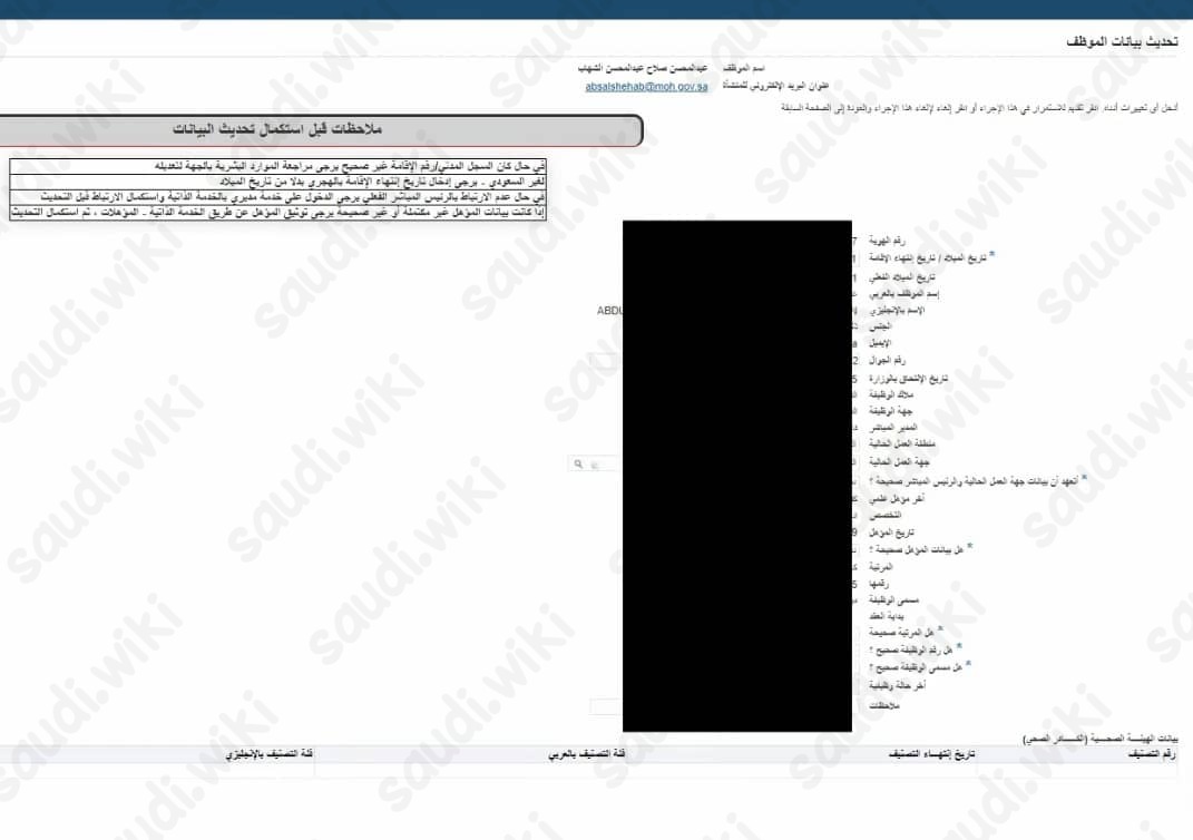 خطوات تحديث موارد وزارة الصحة 1445