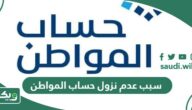 ما هو سبب عدم نزول حساب المواطن؟