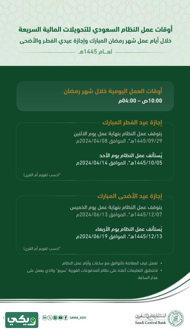 اخر دوام للبنوك في رمضان