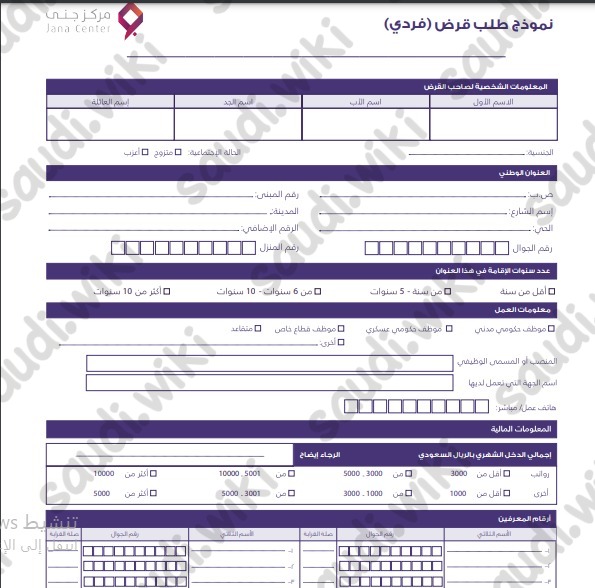 قرض جنى لمستفيدي الضمان